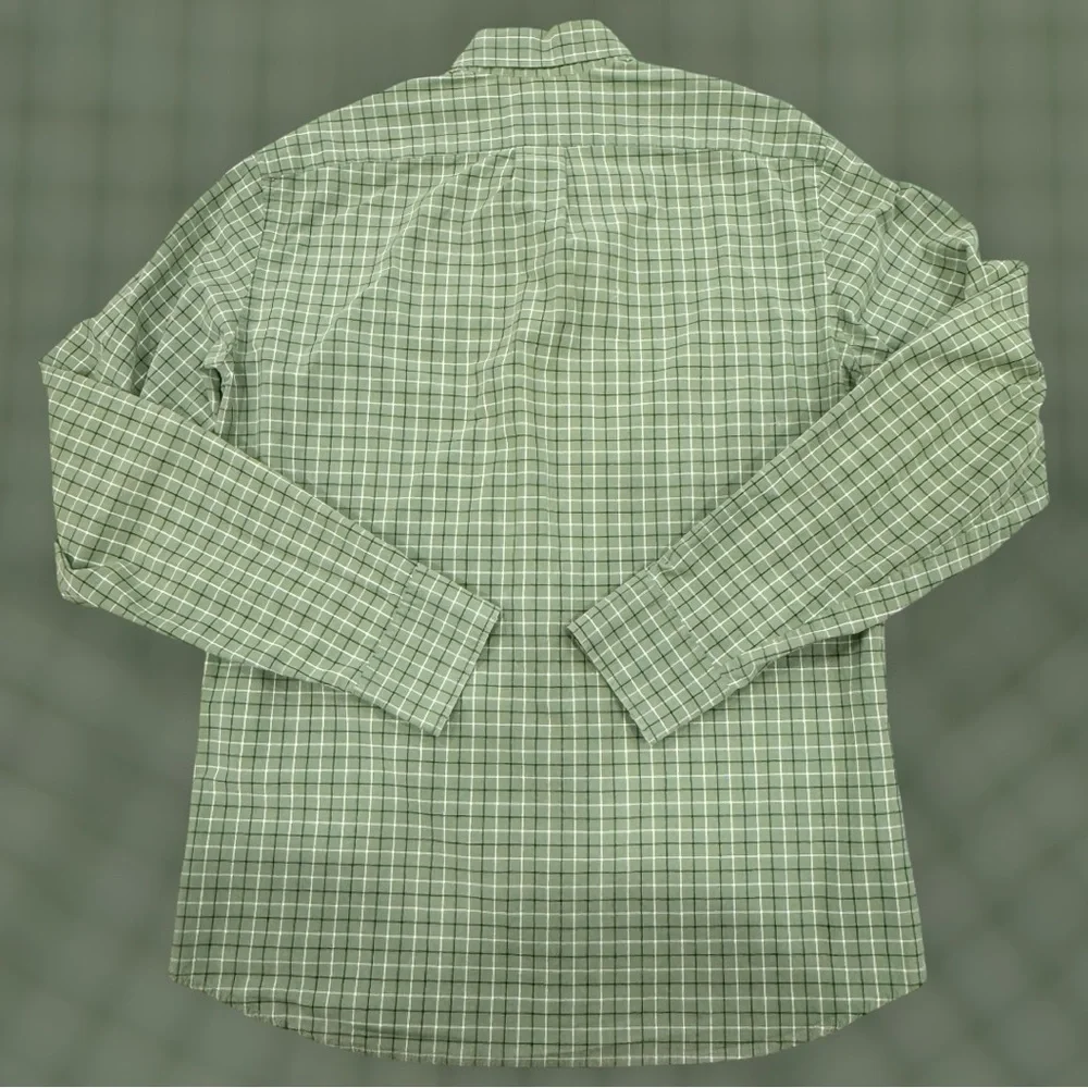 J Crew Button Down Shirt Mens Sz M Slim Fit Size Green Plaid Long Sleeve